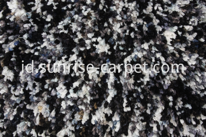 Micorfiber Shaggy Rug with Black & Grey Color